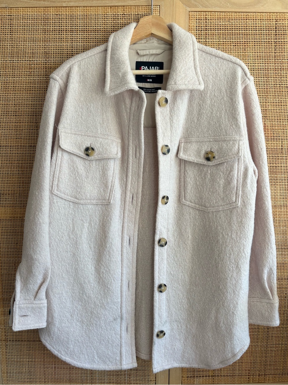 Pajar Women's Cream Teddy Shacket Jacket